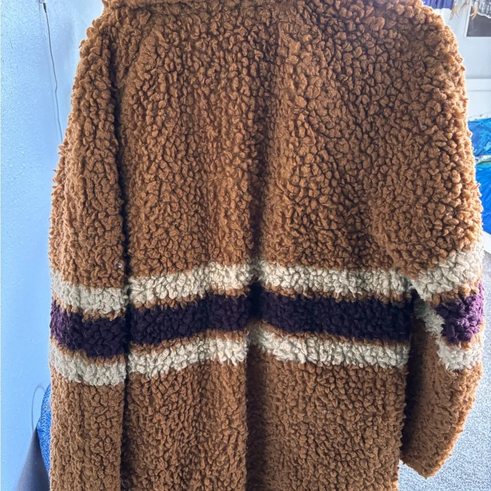 Women's Brown Sherpa Coat BNCI small - Picture 3 of 8